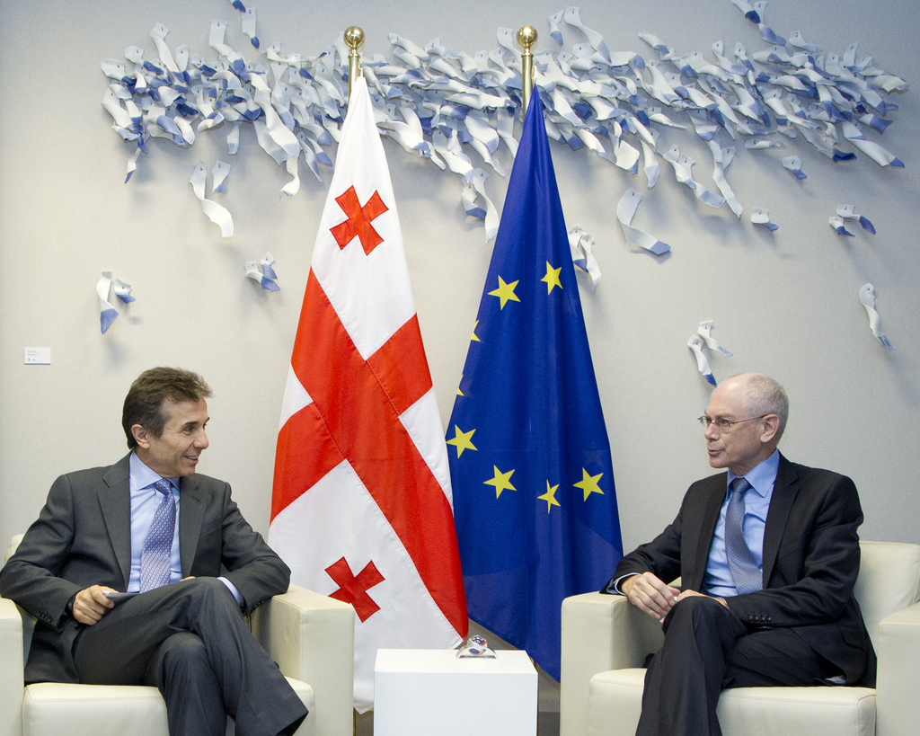 Bidzina Ivanishvili (l) with EU council president Herman Van Rompuy <a target="_blank">(Photo: President of the European Council)</a>