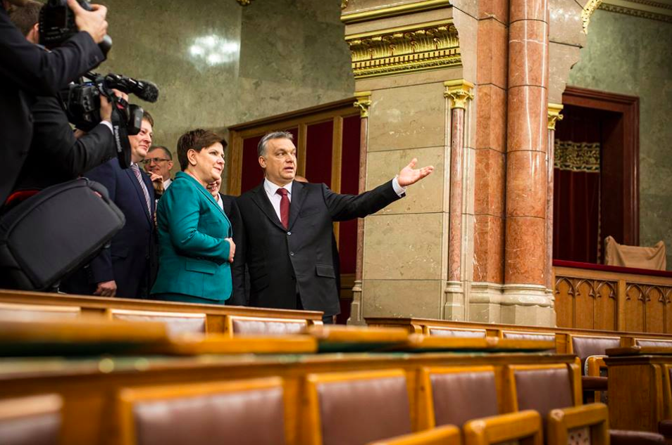 Szydlo and Hungarian PM Viktor Orban: Populist leaders in central Europe have been making the terrorism-migration link since last year <a target="_blank" href="https://www.facebook.com/orbanviktor/photos/ms.c.eJxly7ENACAMA8GNUCzHwey~;GNCh0J7~_ERCdtpKsWBx4RGji2Rp915F2Se5SuLIBPKkZWQ~-~-.bps.a.10153848853586093.1073742114.298090296092/10153848855336093/?type=3&theater">(Photo: Official Facebook page of Viktor Orban)</a>