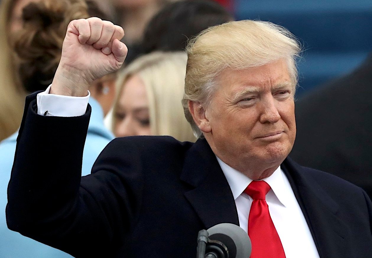 “We will follow two simple rules: Buy American and hire American”, Trump said