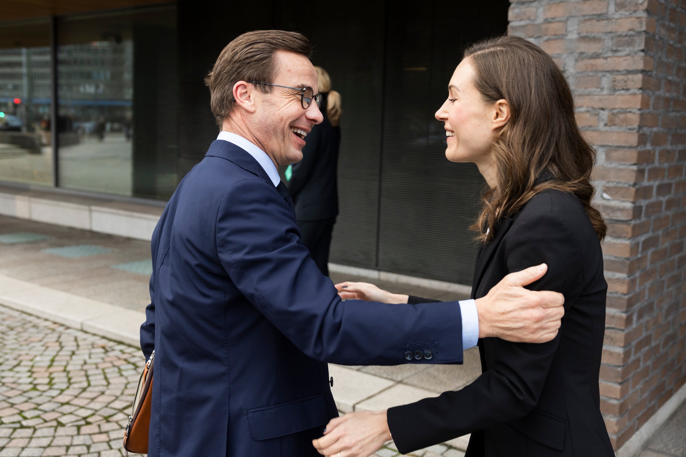 Finnish prime minister Sanna Marin welcomed Sweden's Ulf Kristersson for the annual Nordic Council in Helsinki (Photo: Magnus Fröderberg/norden.org)