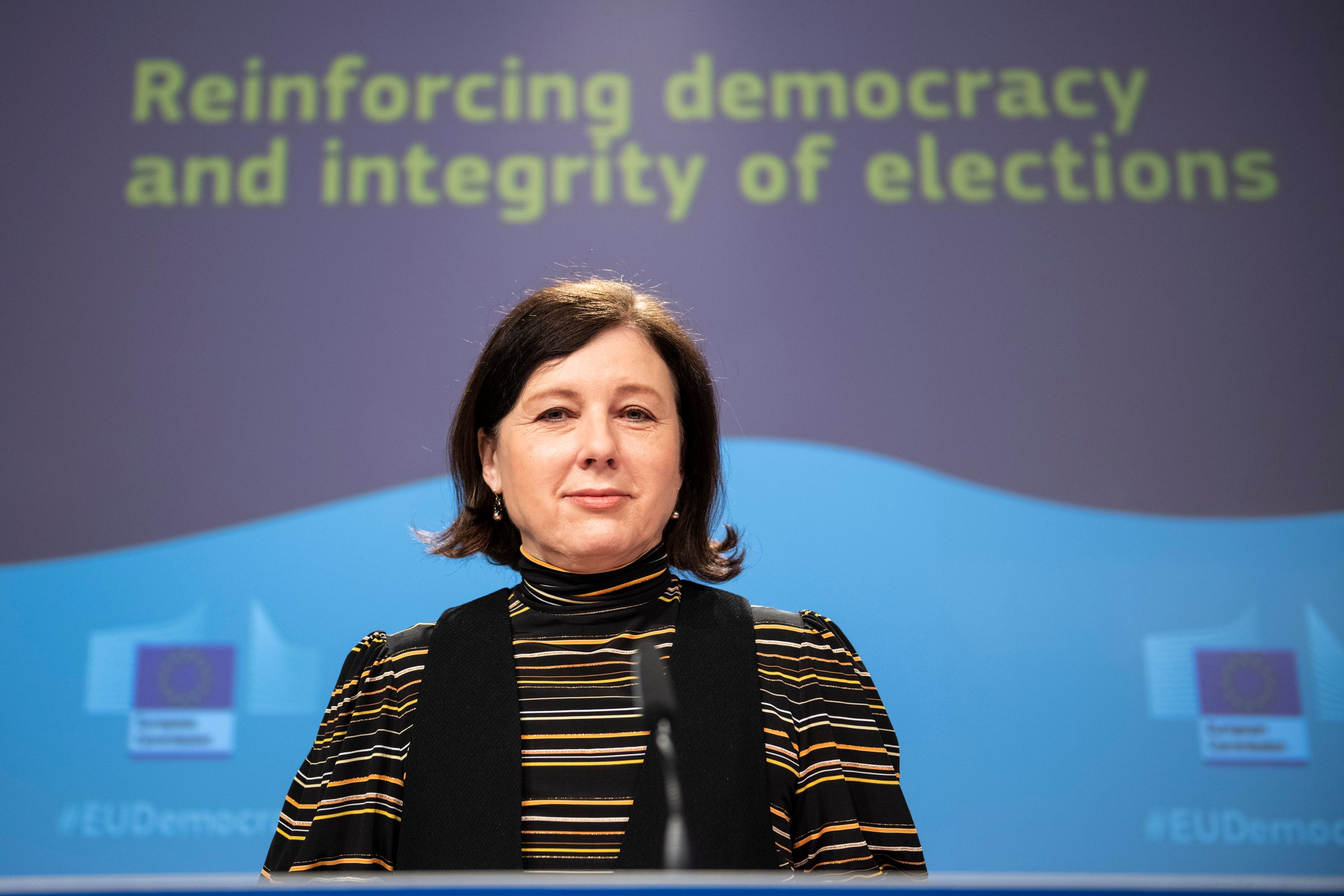 EU Commission vice-president Věra Jourová said if the rules would be in force now it would help disclose "who are paying for the ads fuelling the aggression in the society for political purposes” (Photo: European Commission)