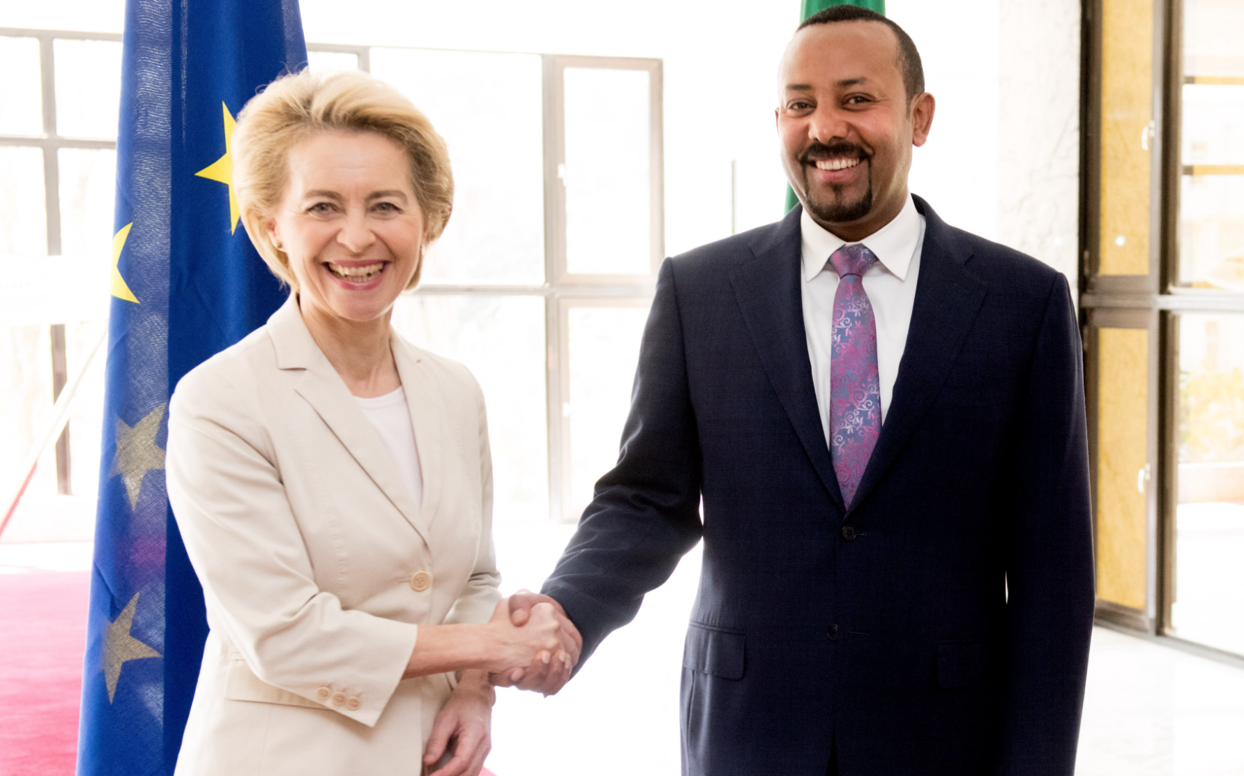 Ethiopian prime minister Abiy Ahmed meeting EU Commission president Ursula von der Leyen. Successive Ethiopian governments have refused credible investigations into major human rights violations (Photo: Twitter)