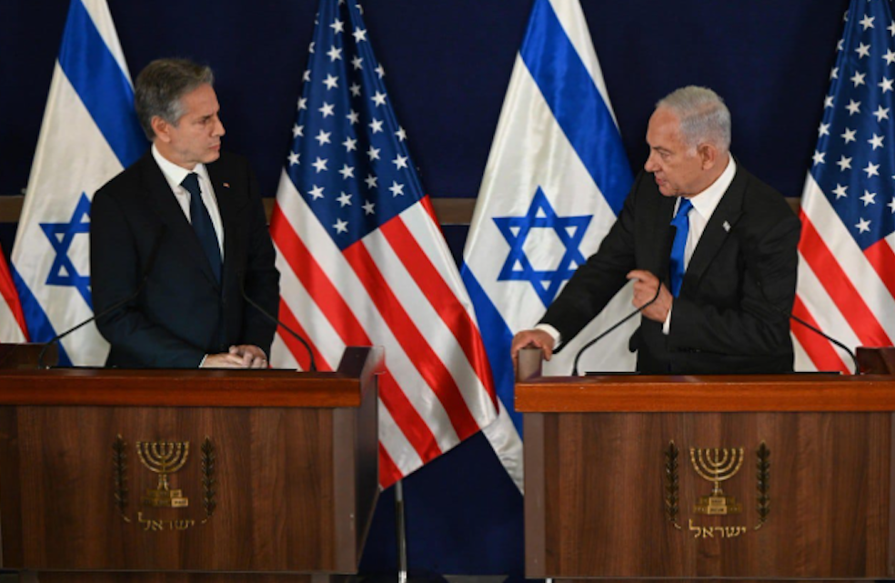 Israeli PM Benjamin Netanyahu with the US secretary of state Anthony Blinker in Jerusalem on Thursday - Israel and Saudia Arabia were about to sign a US-brokered normalisation deal (Photo: Haim Zach/Israeli government)