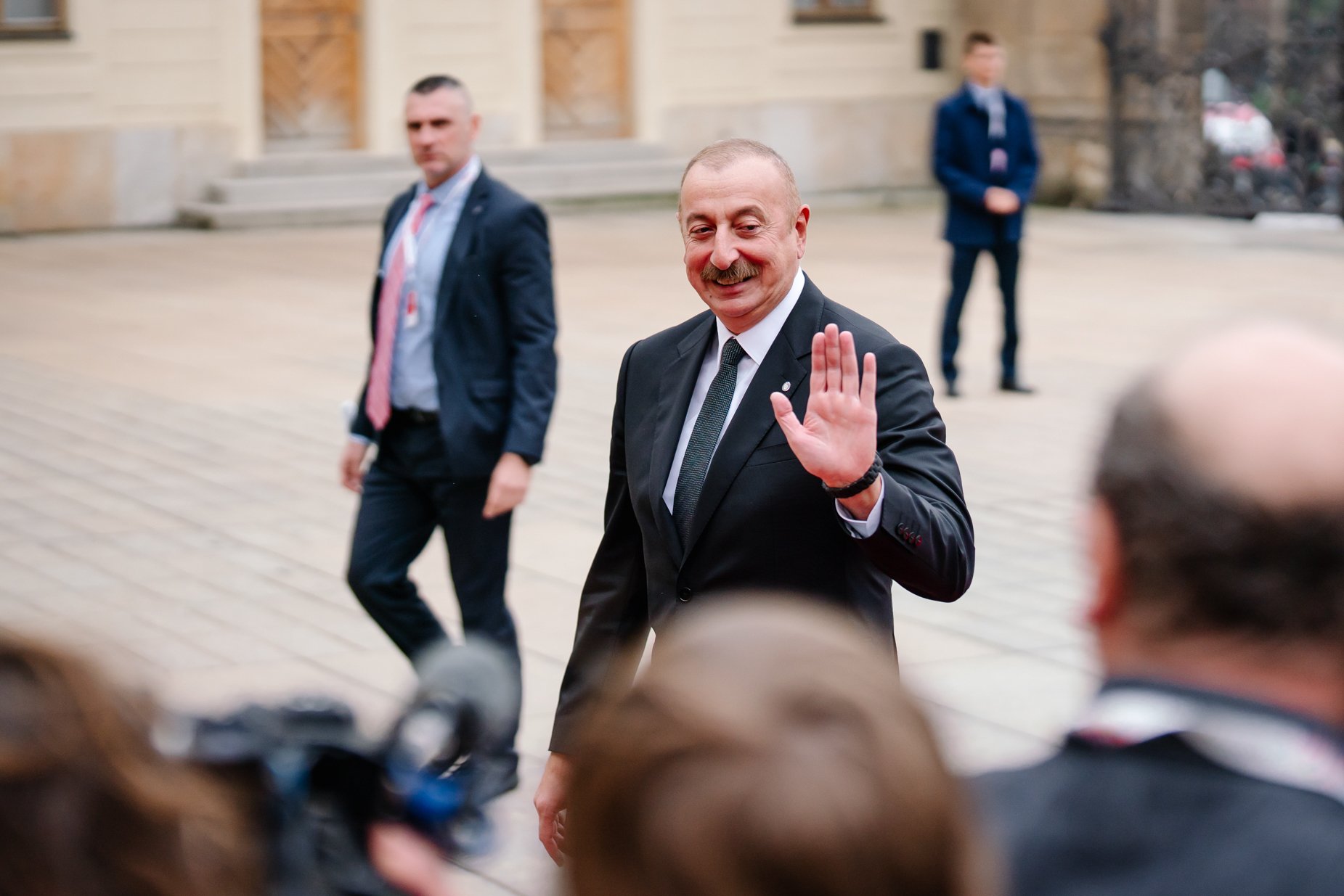 Azerbaijan's president Ilham Aliyev, has a history of using the international spotlight to whitewash his human rights offences.   <a target="_blank" href="https://newsroom.consilium.europa.eu/photos?keywords=Ilham%20Aliyev">(Photo: European Union)</a>