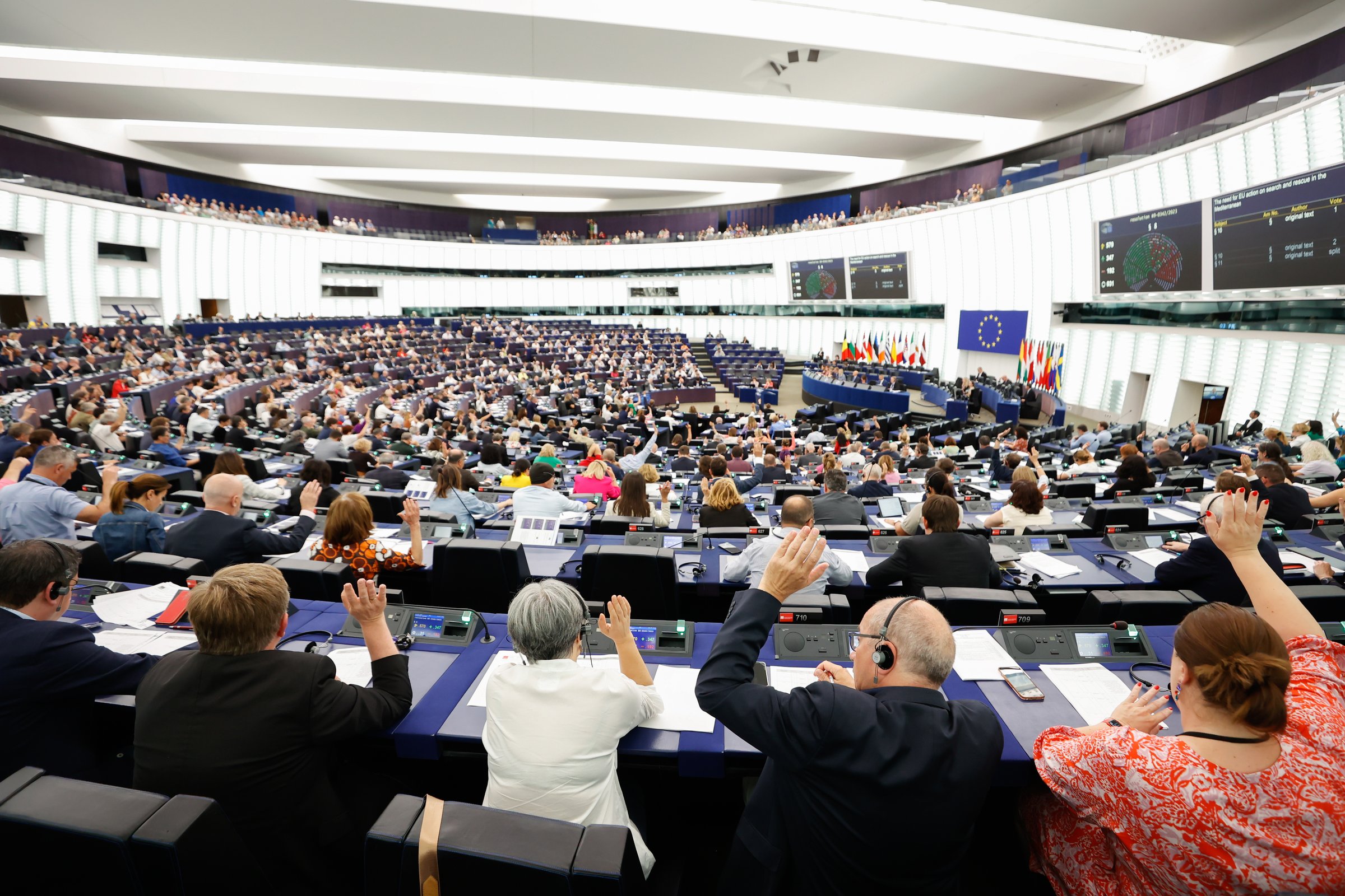 Groups representing more than two-thirds of MEPs voiced support for Ukraine's use of missiles inside Russia (Photo: © European Union 2023 - Source : EP)