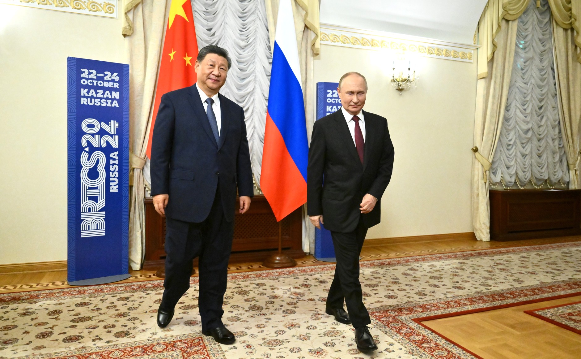 Chinese president Xi Jinping (l) with Russian president Vladimir Putin in Kazan on Tuesday (Photo: kremlin.ru)