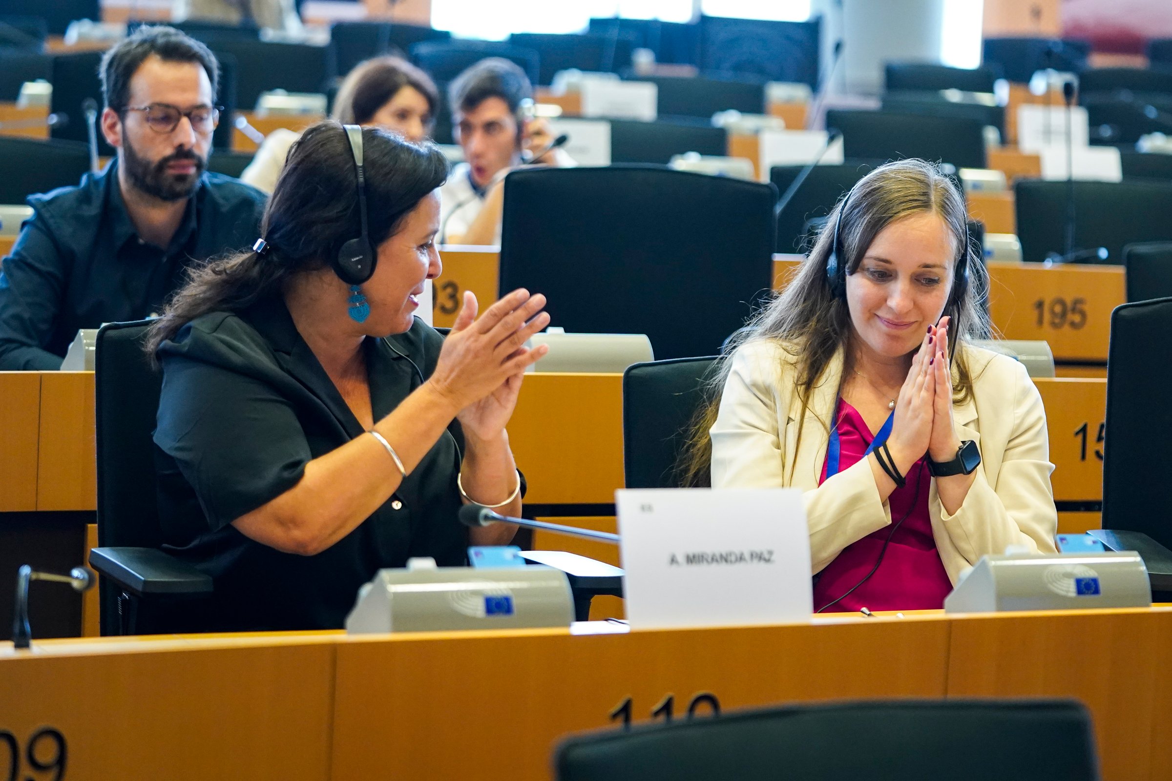 Green MEP Cristina Guarda (right) will not be able to participate remotely during next Tuesday’s hearing to directly quiz hard-right candidate Raffaele Fitto, despite following medical advice on working remotely (Photo: European Parliament)