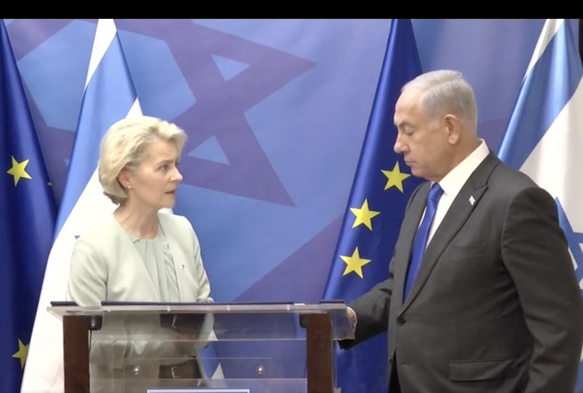 EU Commission president Ursula von der Leyen and Israeli prime minister Benjamin Netanyahu in October 2023 (Photo: European Commission )
