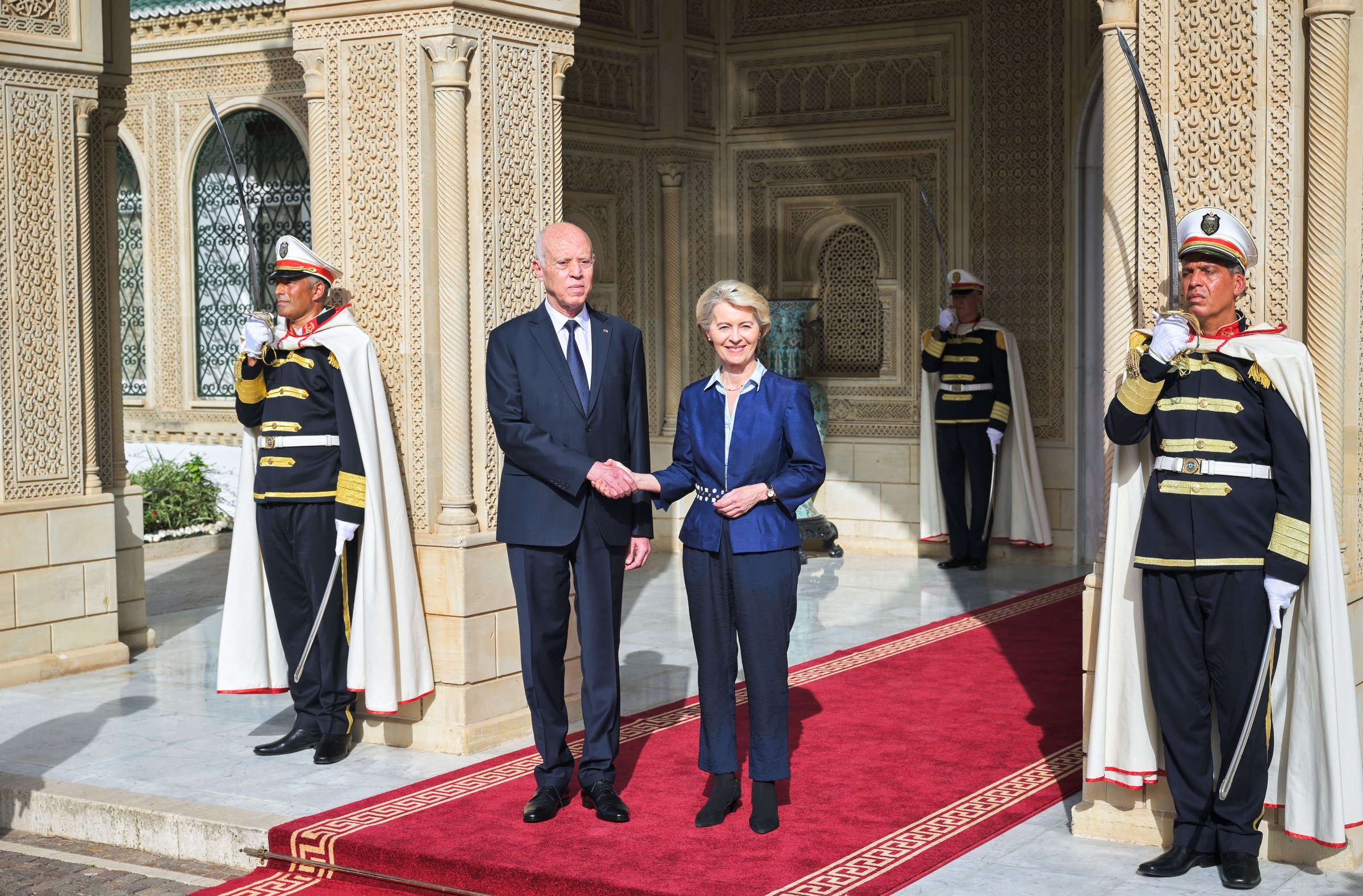 EU commission chief Ursula von der Leyen (l) pictured with Tunisia's president Kais Saied (r) (Photo: European Union, 2023)