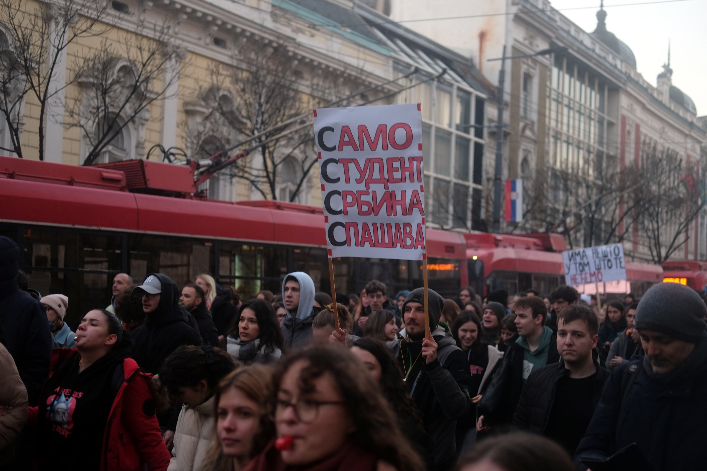 Serbia saw the biggest protests in its history after the collapse of the canopy of the Novi Sad train station killed 16 people 1 November 2024 <a target="_blank" href="https://en.wikipedia.org/wiki/2024%E2%80%932025_Serbian_anti-corruption_protests#/media/File:Generalni_Strajk_24012025_SSSS.jpg">(Photo: Wikimedia)</a>