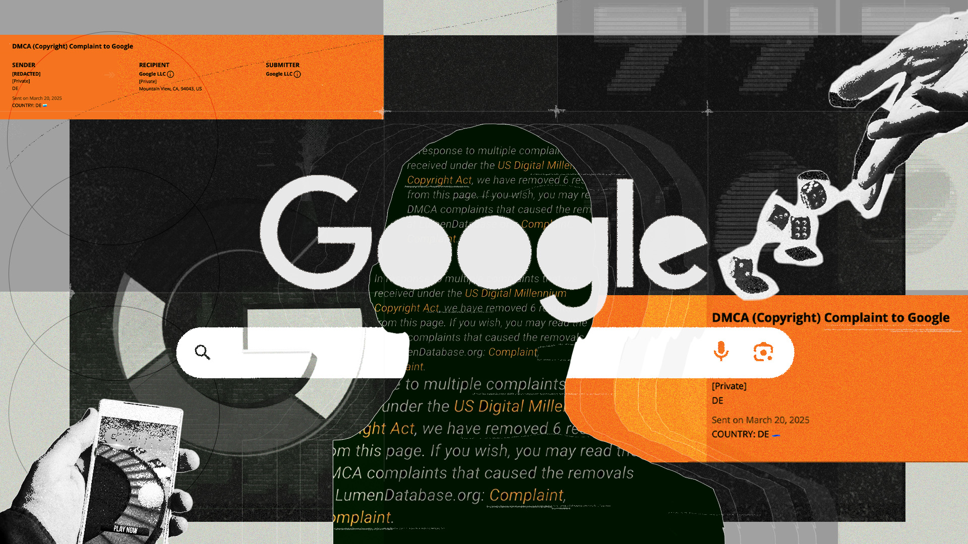 Analysis of complaint records found that more than 50 "takedown notices" have so far been filed using the US Digital Millennium Copyright Act (DMCA), a law designed to protect copyright holders, but one increasingly being misused to muzzle journalists (Photo: Georgina Choleva/Spoovio)