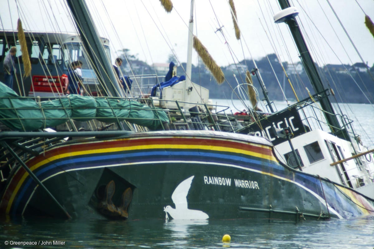 Forty years ago this July, the French secret service bombed Greenpeace’s ship Rainbow Warrior ahead of a planned protest against nuclear weapons testing in the Pacific, killing photographer Fernando Pereira <a target="_blank">(Photo: John Miller/Greenpeace)</a>