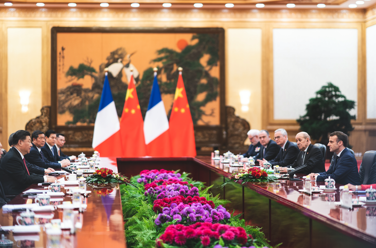 Meeting between French president Emmanuel Macron and Chinese president Xi Jinping in Beijing in 2019 (Photo: Élysée)