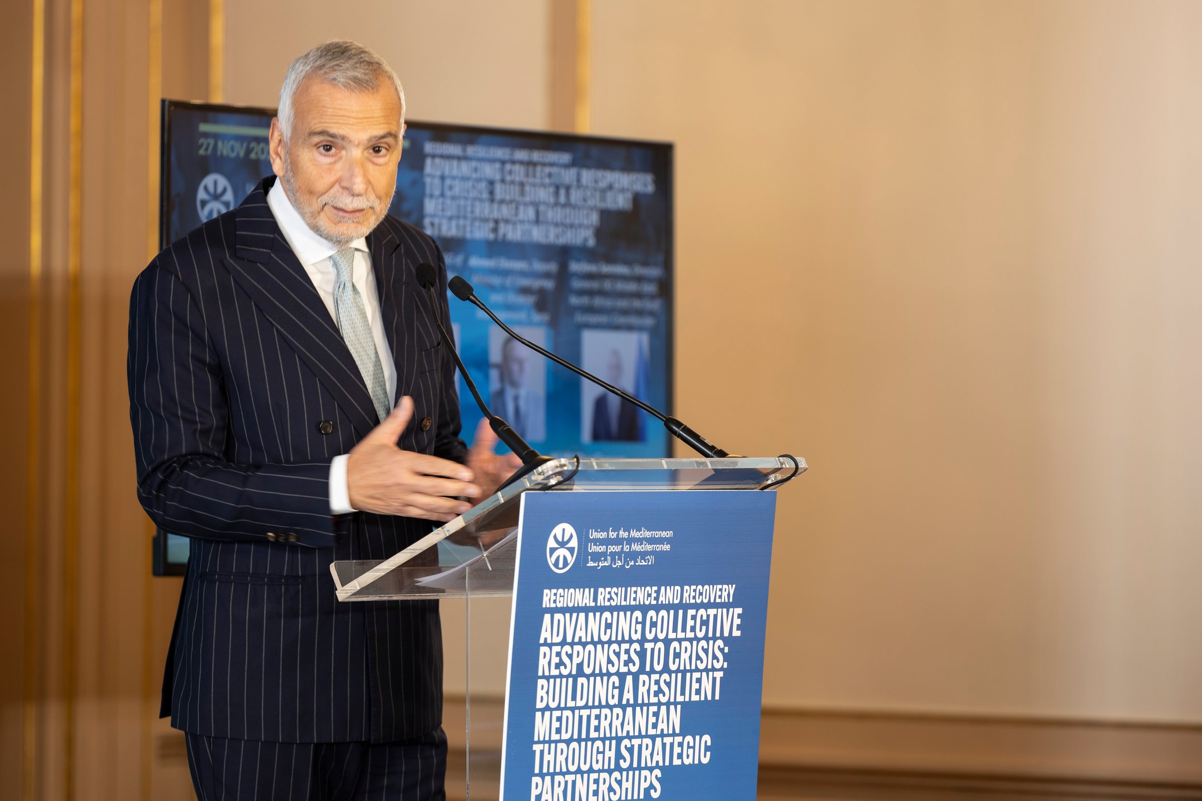 Stefano Sannino, director-general for the Middle East, North Africa, speaking last week in Barcelona on the eve of the launch of the EU's Pact for the Mediterranean (Photo: Union for the Mediterranean)