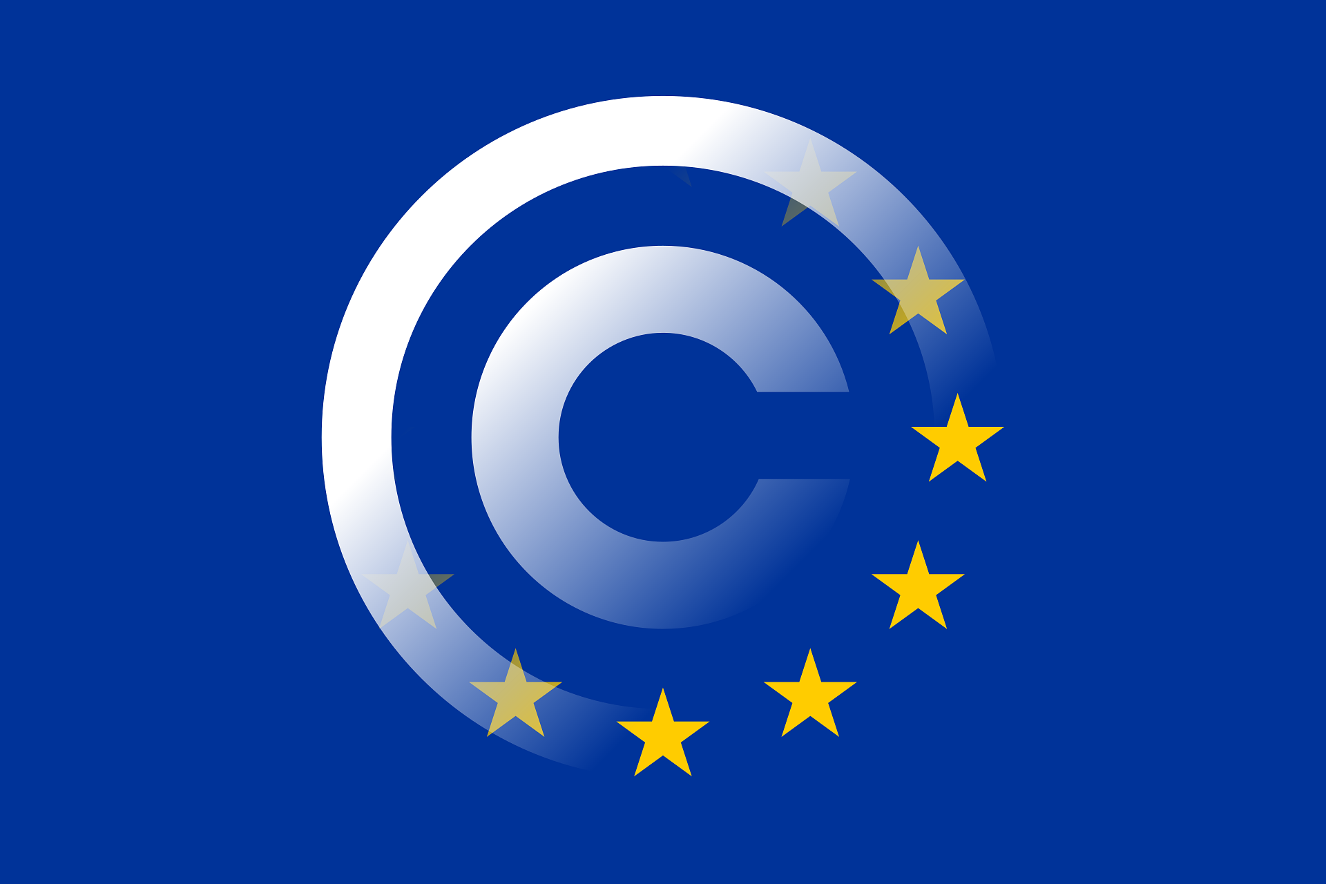 Campaigns such Creators for Europe United have been calling on the European Commission to implement new rules on AI and copyright, advocating for transparency, consent, payment, and enforcement.  <a target="_blank" href="https://pixabay.com/vectors/copyright-stars-european-circle-40632/">(Photo:  Clker-Free-Vector-Images)</a>