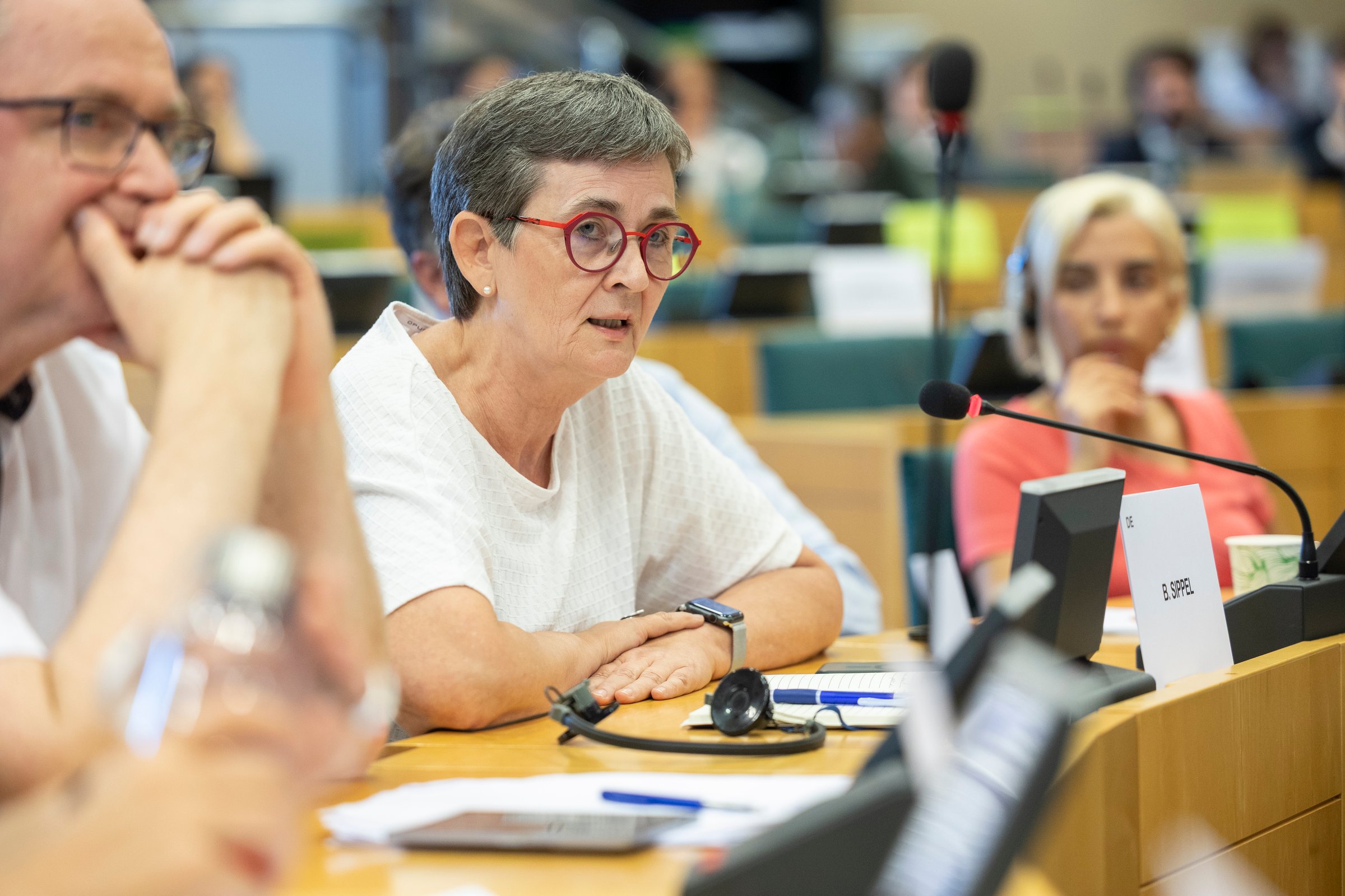Birgit Sippel (c), a German socialist MEP, says selfless humane assistance should not be criminalised (Photo: © European Union 2025 - Source : EP)