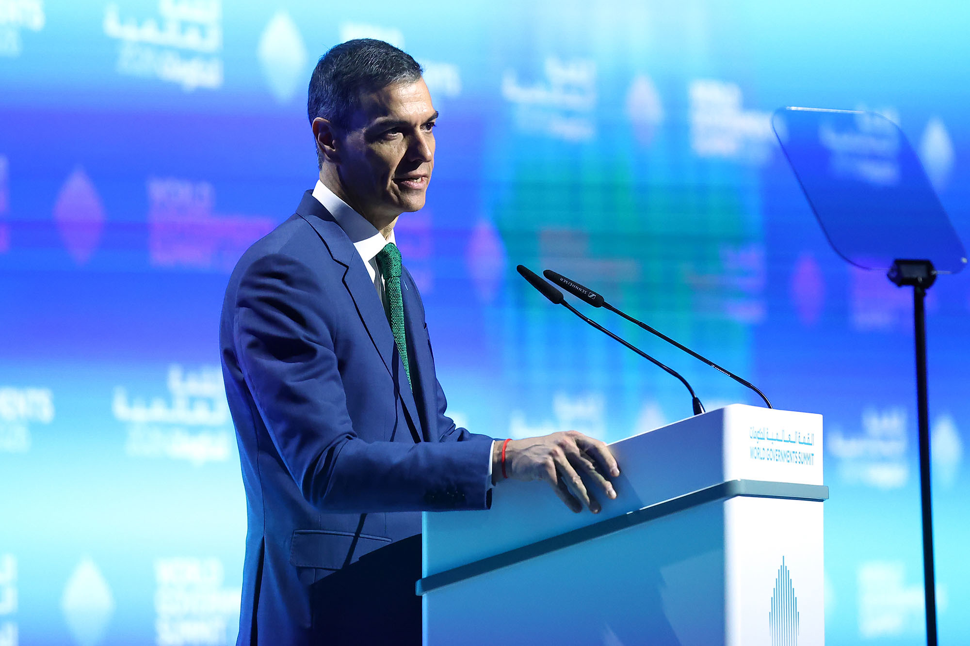 Spanish prime minister Pedro Sánchez announced multiple measures to further regulate online spaces at the World Governments Summit in Dubai in February (Source: La Moncloa)