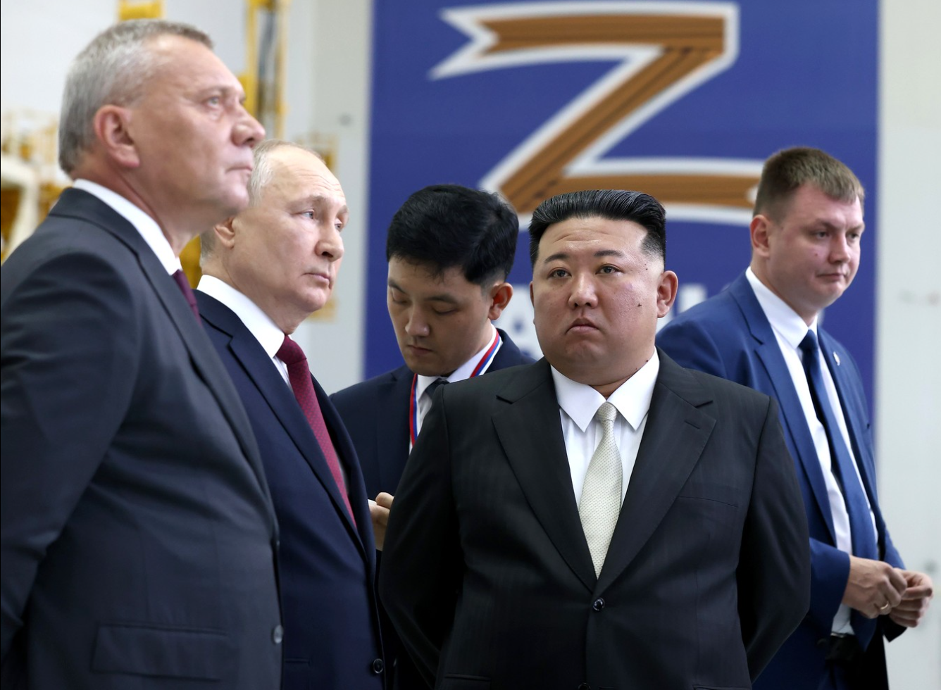 North Korean leader Kim Jong-Un with Vladimir Putin in 2023.