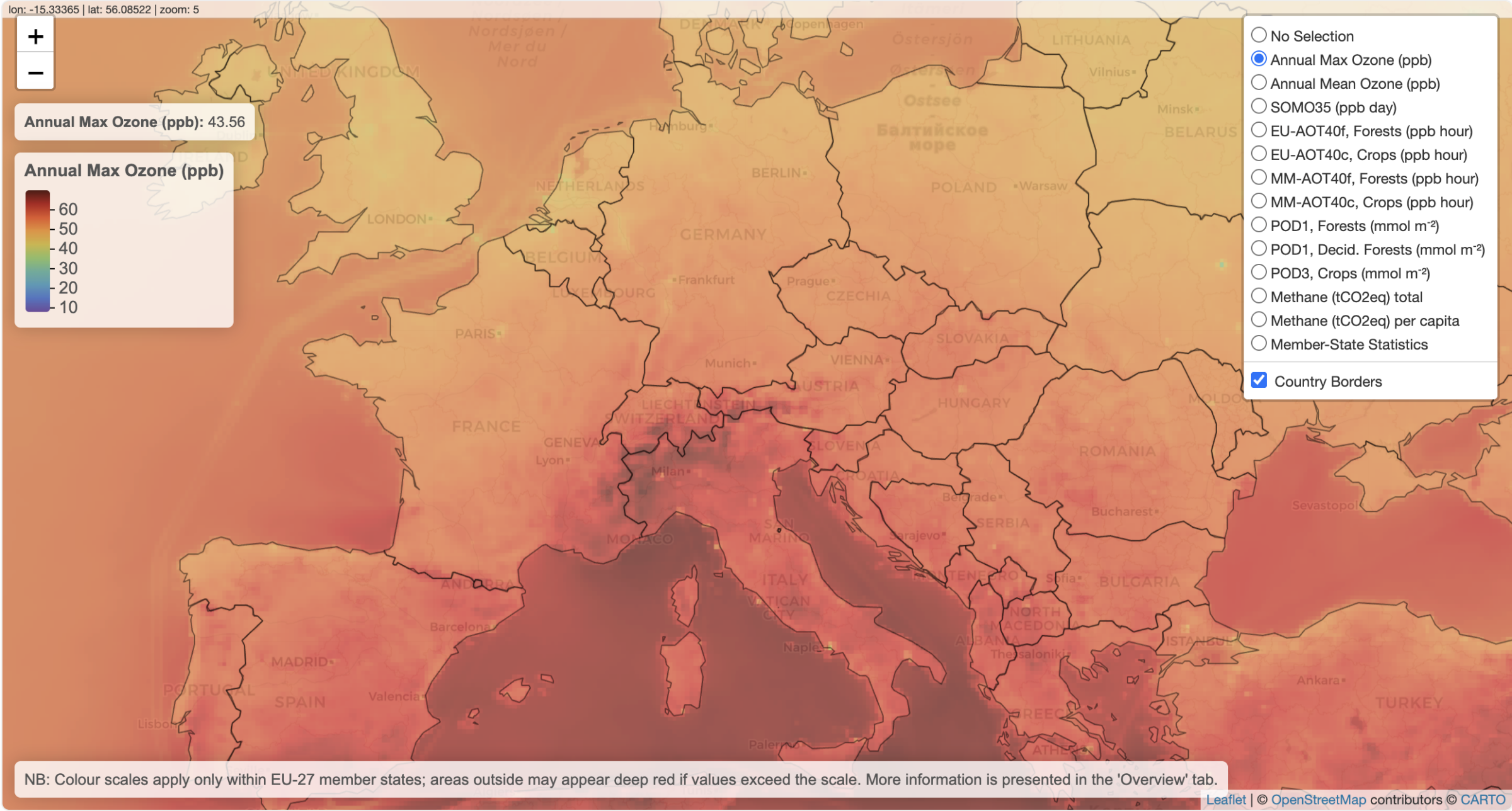 A new interactive map on methane emissions, illustrates how ozone’s harms — to health, agriculture and ecosystems — are distributed across the EU
