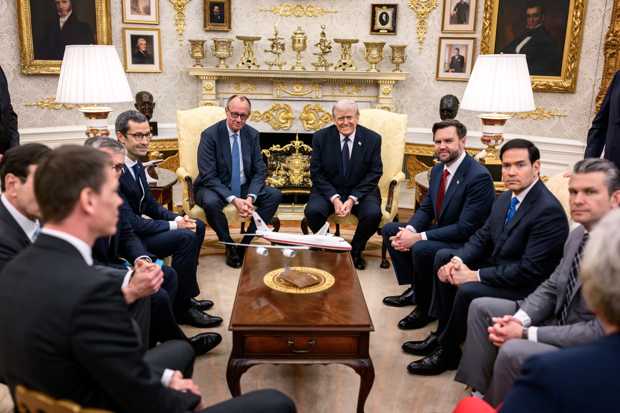 President Donald J. Trump hosts a bilateral meeting with German Chancellor Friedrich Merz in the Oval Office, Tuesday, March 3, 2026. (Official White House Photo by Daniel Torok)
