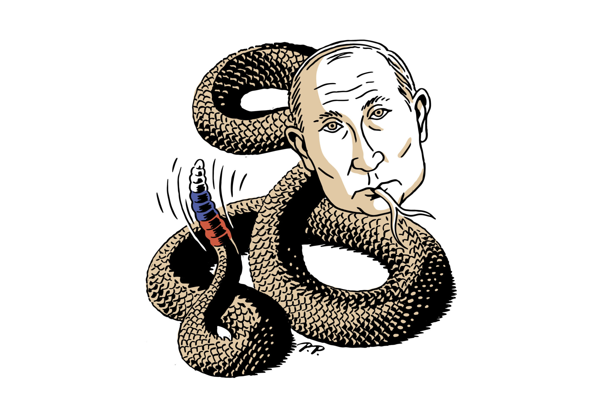 Vladimir Putin, a man small in stature, but large in ambition. A native of Saint Petersburg, raised on the harsh postwar streets of the city, kicked and slapped by physically stronger boys to such an extent that revenge, loneliness, and hatred became his nature.
Illustration: Petr Polák, Deník N