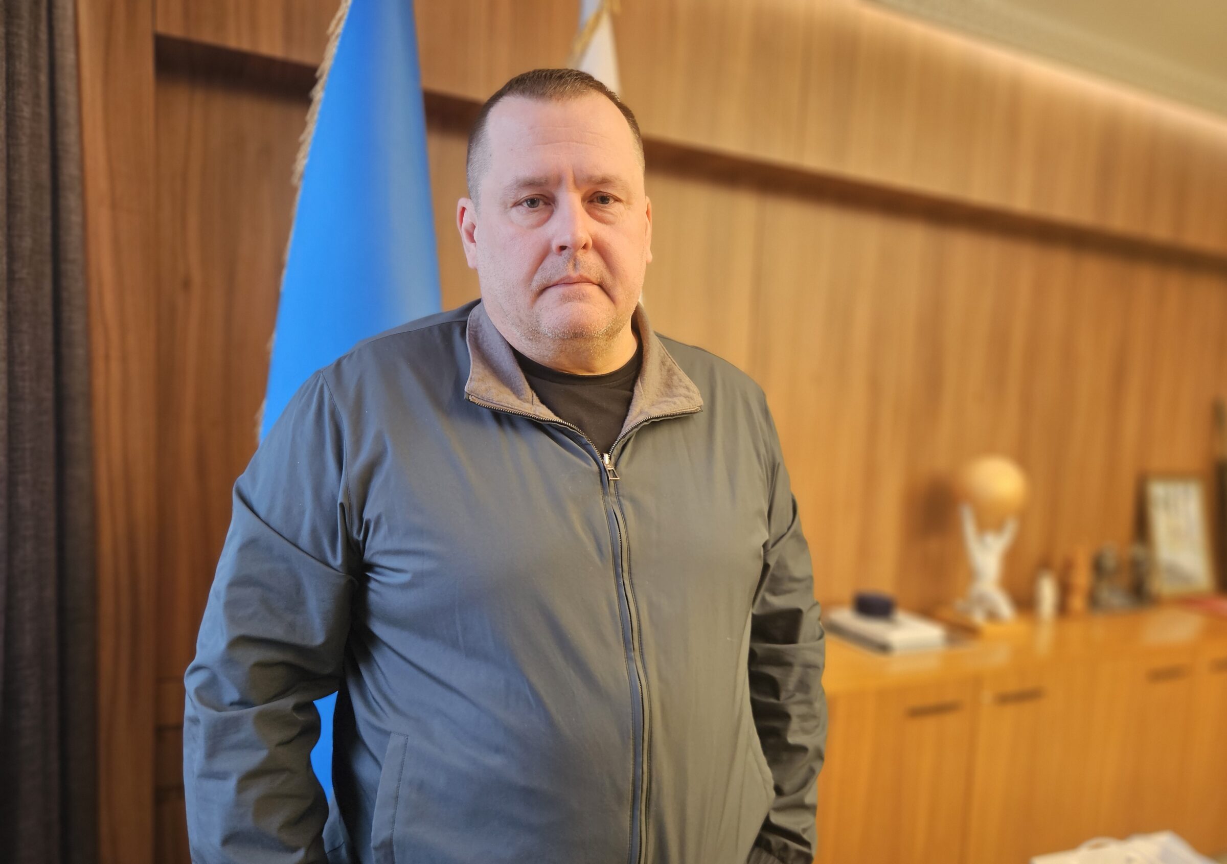 Borys Filatov, the 54-year-old mayor of Dnipro, at his office