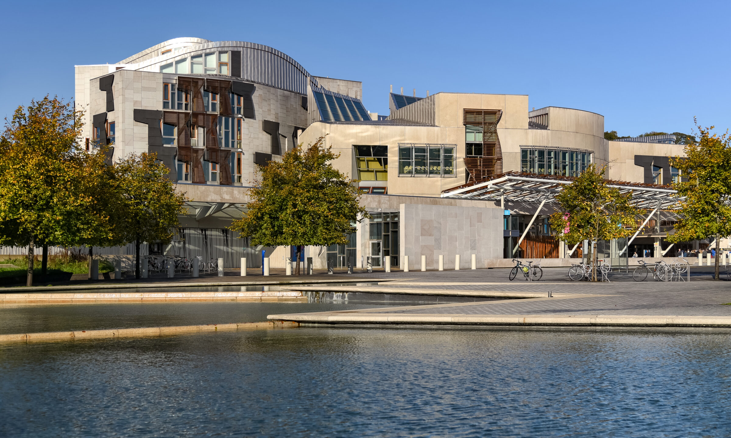 The Scottish Parliament, in Edinburgh. The Scottish National Party, leading in the polls by c.20 percent, would like independence and to rejoin the EU