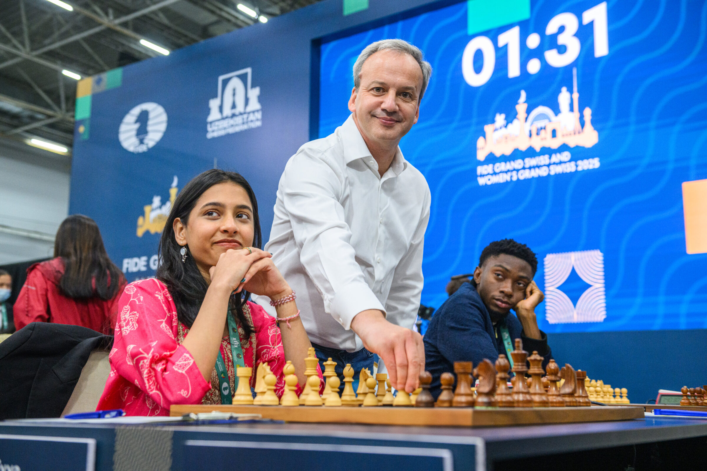 FIDE president Arkady Dvorkovich in Samarkand in 2025