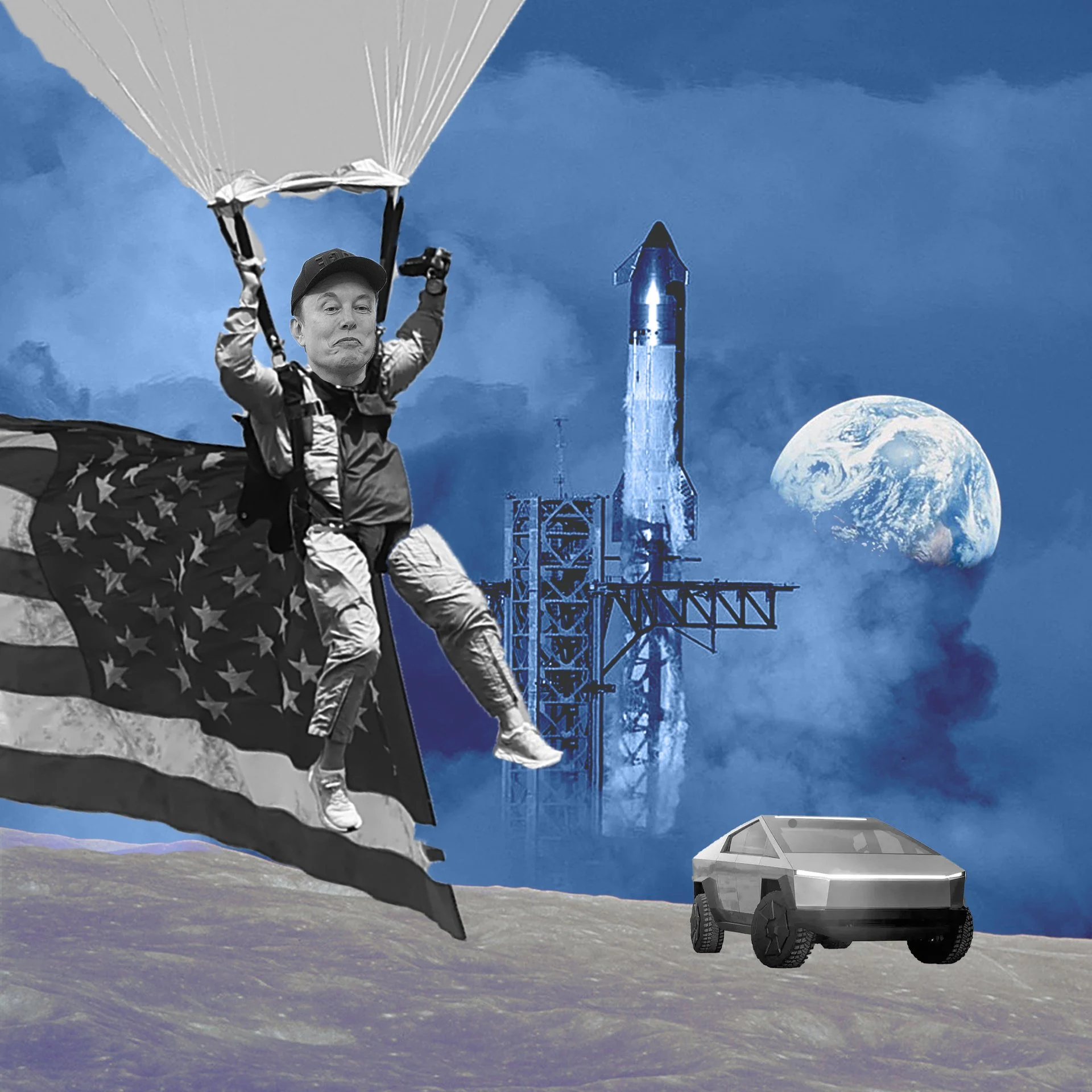 Various security think-tanks concur: the privatisation of space has reached a point where a single company – and essentially a single individual, Elon Musk – has acquired capabilities comparable to those that until now only states possessed
Source: Illustration from Milan Bureš/Respekt.
