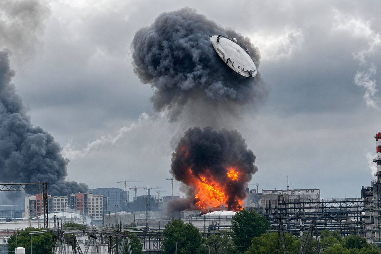 Explosion at a Moscow refinery. PHOTO: X/General Staff of the Armed Forces of Ukraine